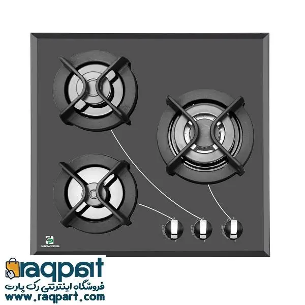 اجاق گاز صفحه ای شیشه 3 شعله پرنیان استیل مدل PB3201