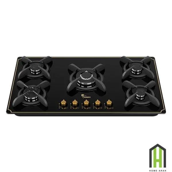 اجاق گاز شیشه ای 5 شعله سیمر مدل G565