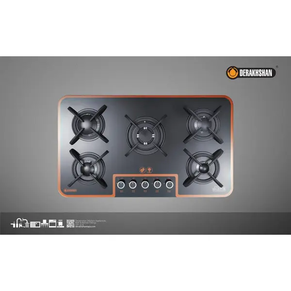 اجاق گاز 5 شعله شیشه ای درخشان کد G636 Derakhshan Gas Hob