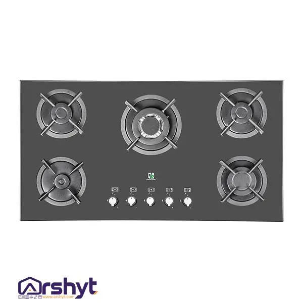 اجاق گاز صفحه ای شیشه 5 شعله پرنیان استیل مدل PB5207