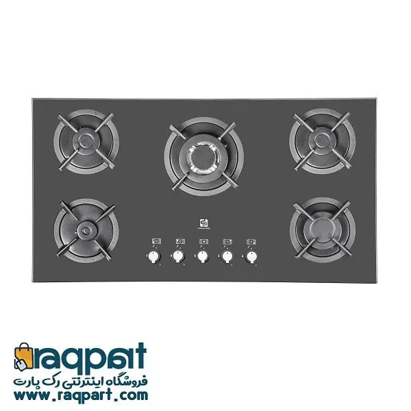 اجاق گاز صفحه ای شیشه 5 شعله پرنیان استیل مدل PB5207