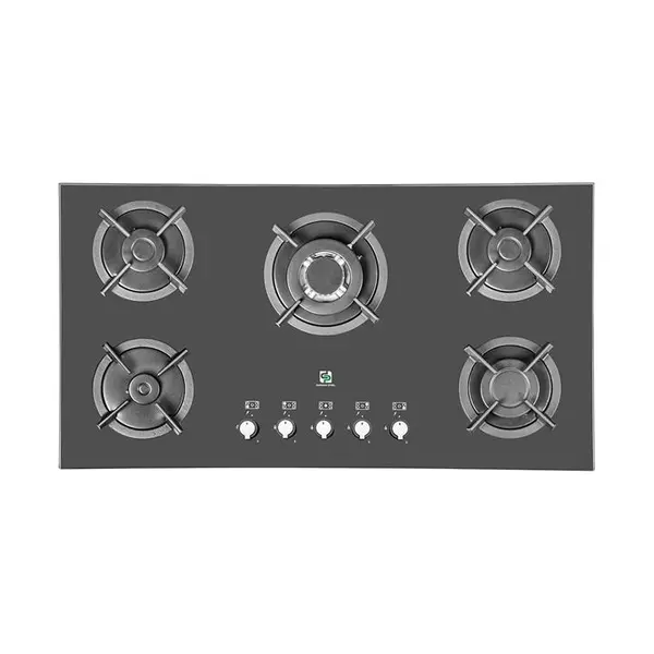 اجاق گاز صفحه ای شیشه 5 شعله پرنیان استیل مدل PB5207