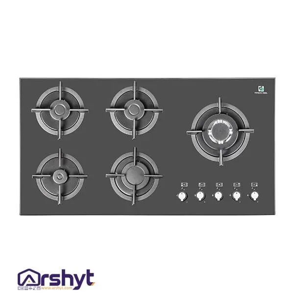 اجاق گاز صفحه ای شیشه 5 شعله پرنیان استیل مدل PB5208