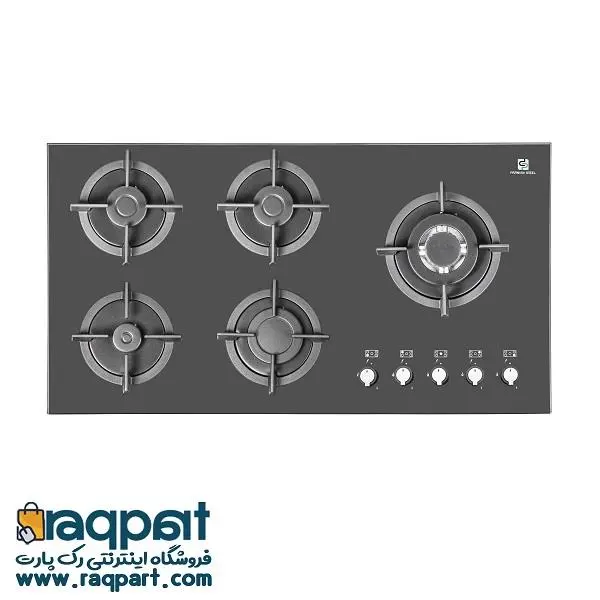اجاق گاز صفحه ای شیشه 5 شعله پرنیان استیل مدل PB5208