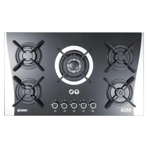 گاز رومیزی پنج شعله شیشه ای درخشان مدل G638