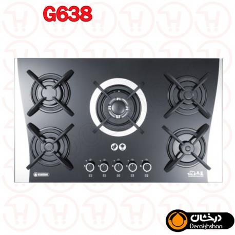 گاز رومیزی پنج شعله شیشه‌ای درخشان مدل G638