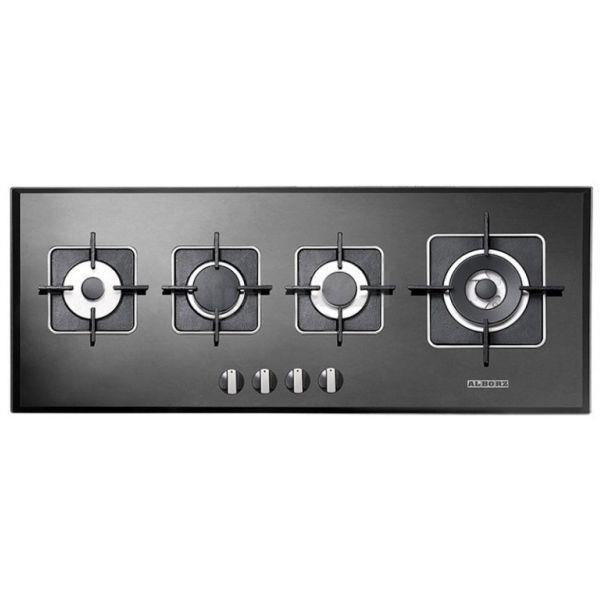 گاز صفحه ای شیشه 4 شعله خطی G4101 استیل البرز Steel Alborz Glass Hob