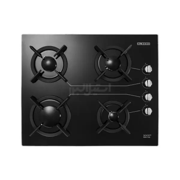 اجاق گاز صفحه ای 4 شعله شیشه استیل البرز G4651 - 4