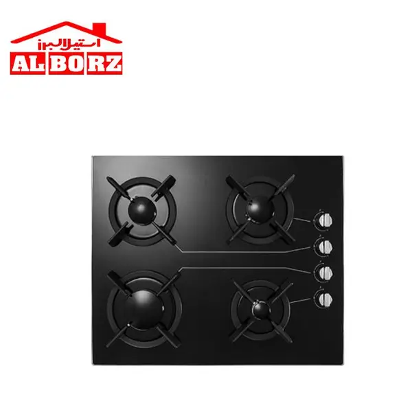 اجاق گاز صفحه ای 4 شعله شیشه استیل البرز G4651 - 2