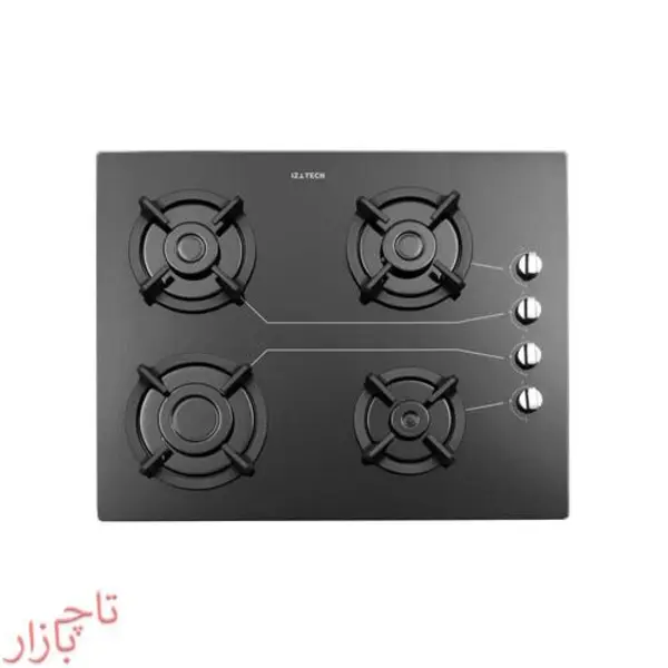 اجاق گاز صفحه ای 4 شعله شیشه استیل البرز G4651 - 5