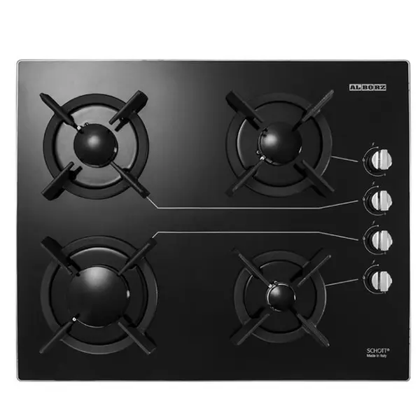 اجاق گاز صفحه ای 4 شعله شیشه استیل البرز G4651 - 6