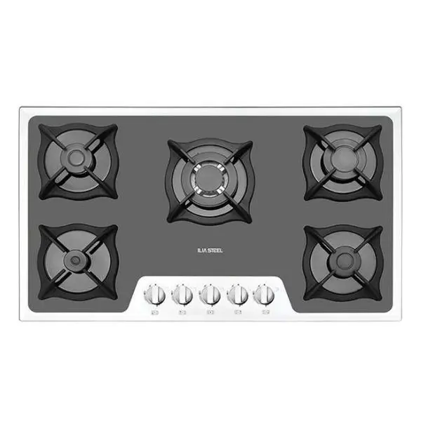 اجاق گاز 5 شعله شیشه ای ایلیا استیل مدل G 503 M - 4