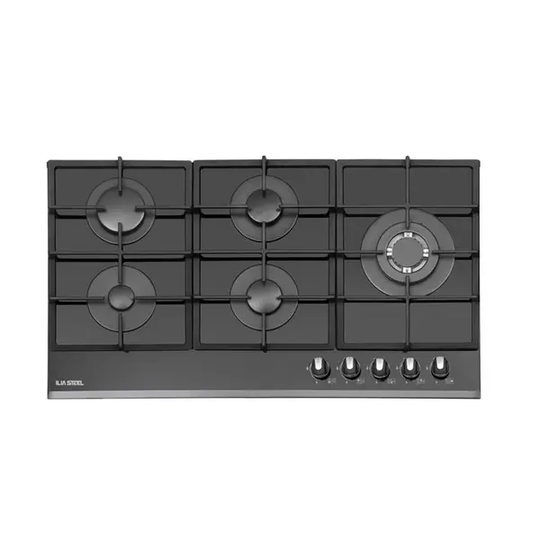 اجاق گاز 5 شعله شیشه ای ایلیا استیل مدل G 528