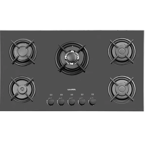 اجاق گاز 5 شعله شیشه ای ایلیا استیل مدل G 530