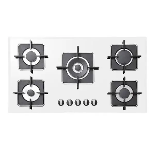 اجاق گاز رومیزی 5 شعله شیشه ای استیل البرز مدل G 5910W