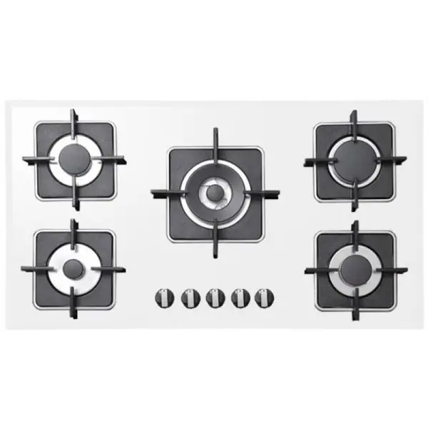 اجاق گاز رومیزی 5 شعله شیشه ای استیل البرز مدل G 5910W