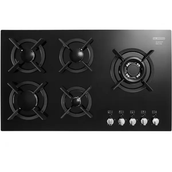 اجاق گاز صفحه ای 5 شعله شیشه استیل البرز مدل G5957 - 6
