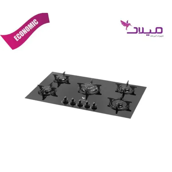اجاق گاز صفحه ای شیشه 5شعله میلان مدل G90
