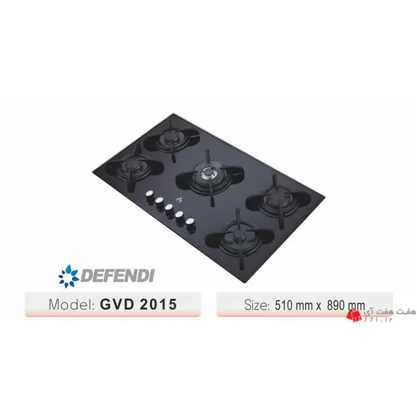 اجاق گاز 5 شعله شیشه ای الکس مدل GVD2015