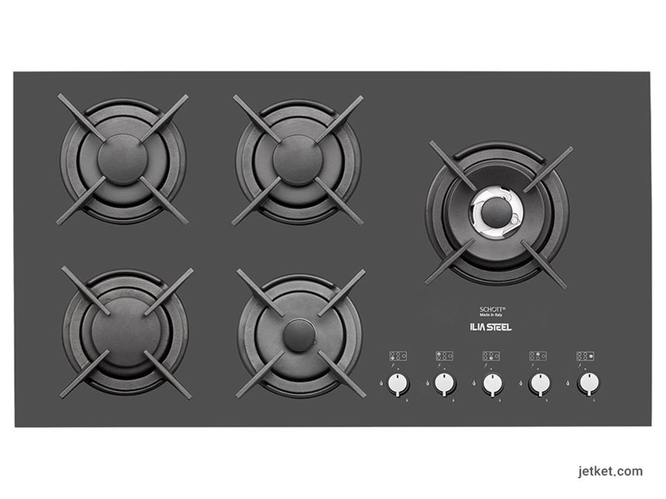 اجاق گاز 5 شعله ایتالیایی ایلیا استیل مدل IG 5911