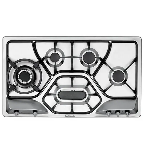 اجاق گاز رومیزی 5 شعله استیل البرز مدل S-5908 صفحه ای پنج اس