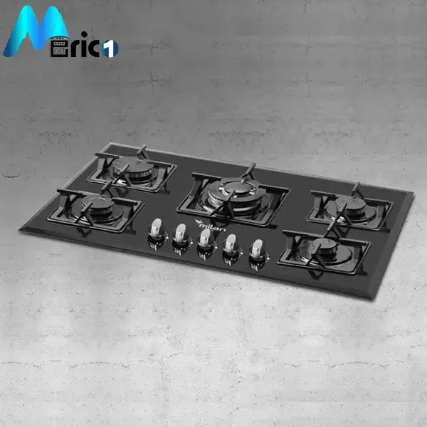 گاز رومیزی میلان کد G5 پنج شعله شیشه - 2