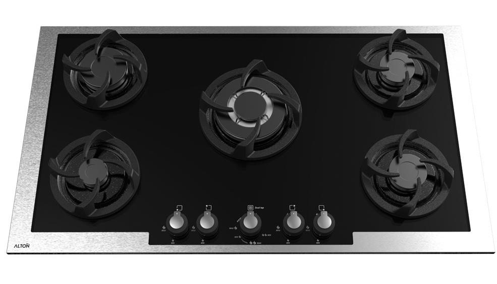 اجاق گاز صفحه ای آلتون مدل GS510 شیشه 5 شعله Alton Glass Gas Hob With Burners