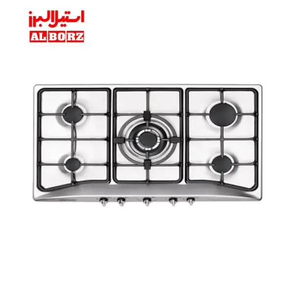 اجاق توکار استیل البرز S-5906 گاز صفحه ای پنج شعله اس