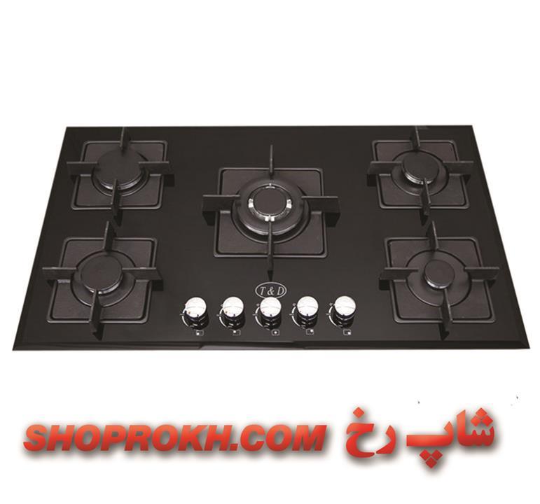 اجاق گاز صفحه‌ ای شیشه تی اند دی مدل TD122 T And D Glass Gas Hob