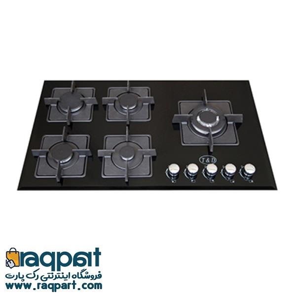 اجاق گاز صفحه‌ ای شیشه تی اند دی مدل TD123E T And D Glass Gas Hob