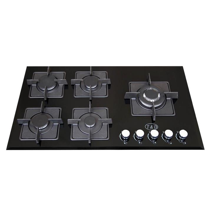 اجاق گاز صفحه‌ ای شیشه تی اند دی مدل TD123E T And D Glass Gas Hob