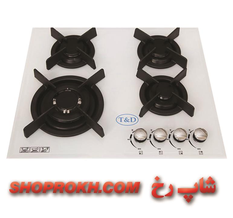 اجاق گاز صفحه ای شیشه تی اند دی مدل TD135 T And D Glass Gas Hob