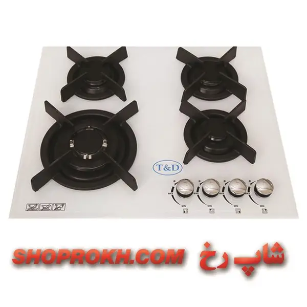 اجاق گاز صفحه ای شیشه تی اند دی مدل TD135 T And D Glass Gas Hob - 3