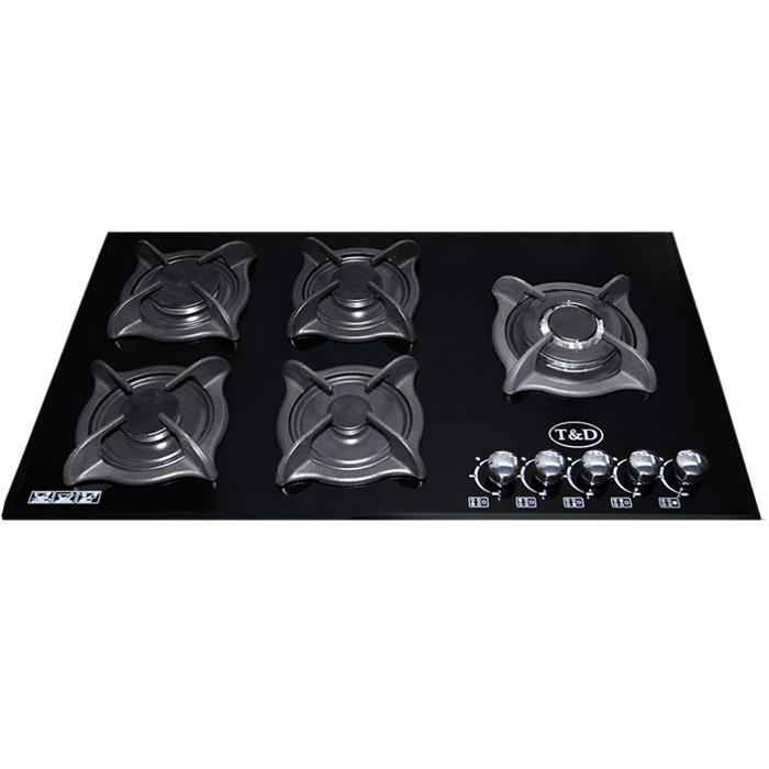 اجاق گاز صفحه‌ ای شیشه تی اند دی مدل TD145 T And D Glass Gas Hob