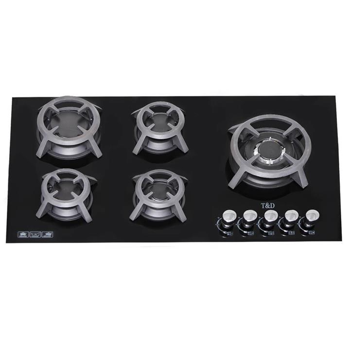 اجاق گاز صفحه‌ ای شیشه تی اند دی مدل TD157 T And D Glass Gas Hob