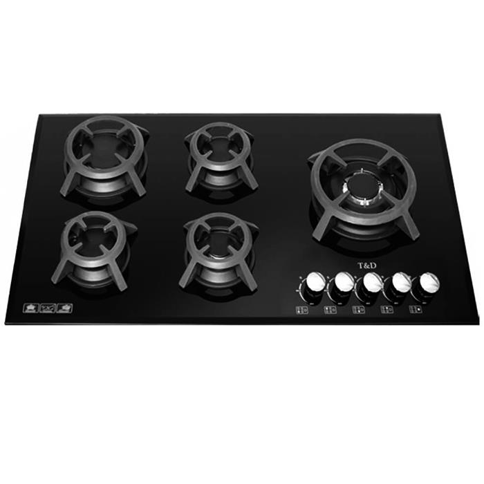 اجاق گاز صفحه‌ ای شیشه تی اند دی مدل TD157 T And D Glass Gas Hob