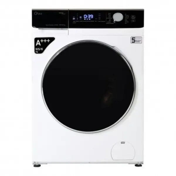 ماشین لباسشویی 10.5 کیلویی جی پلاس مدل KD1059 G Plus GWM-KD1059W Washing Machine 10.5KG
