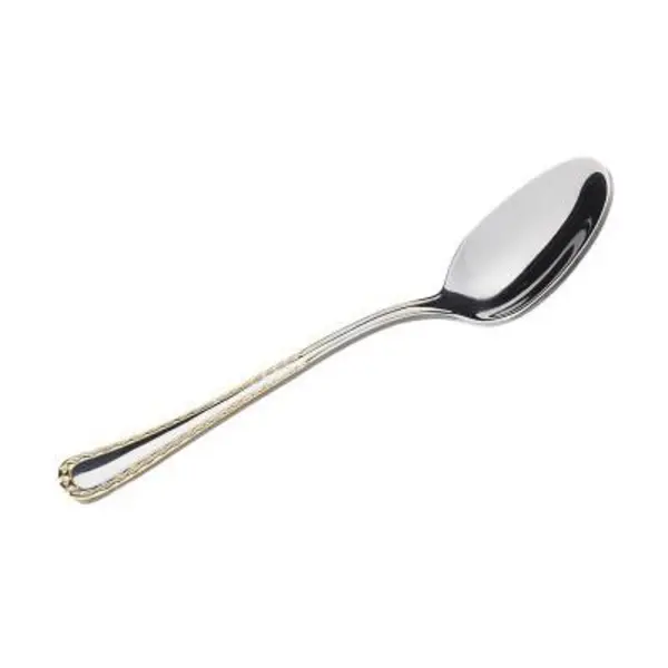قاشق چای خوری ناب استیل مدل برلین دور طلایی - 4