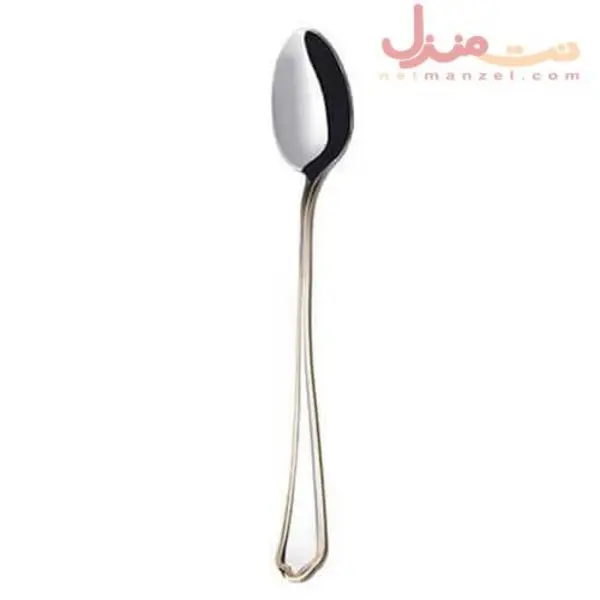 قاشق شربت خوری ناب استیل مدل ونیز دورطلایی - 5