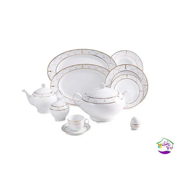 سرویس غذاخوری زرین 102 پارچه 12 نفره سری ایتالیا اف طرح رومانا درجه یک - 6