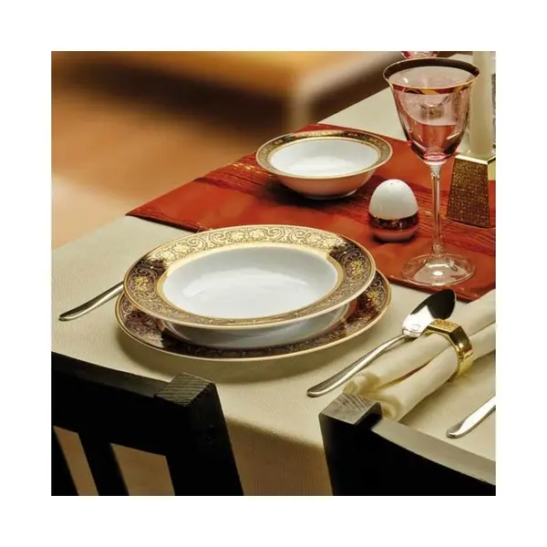 سرویس چینی 102 پارچه کامل چینی زرین ایران سری ایتالیا اف مدل میدنایت درجه عالی Zarin Iran Porcelain Inds Italia-F Midnight 102 Pieces Complete Porcelain Dinnerware Set Top Grade