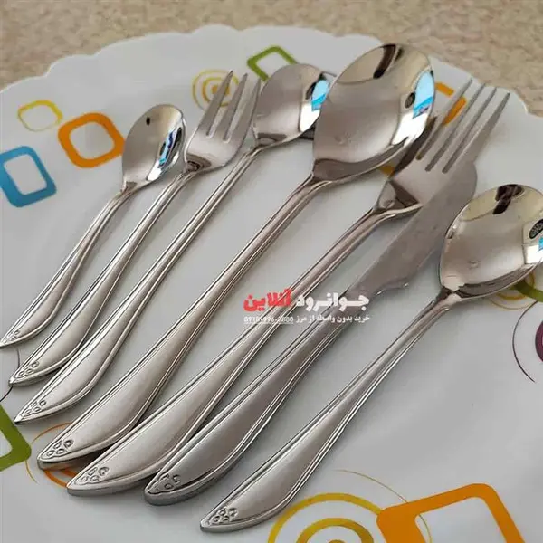 قاشق چنگال یونیک طرح لیزارد 120 پارچه 24 نفره اروپایی - 2