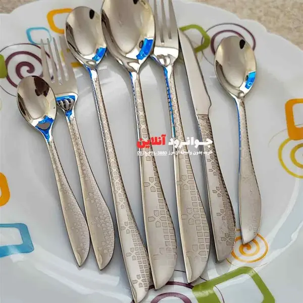 قاشق چنگال یونیک طرح مکعبی 120 پارچه 24 نفره اروپایی Unique - 2