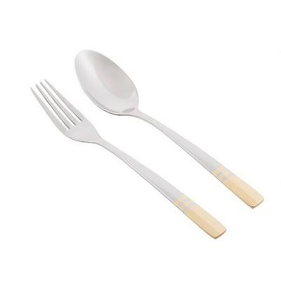 سرویس قاشق و چنگال 12 پارچه ناب استیل مدل فلورانس براق Nab Steel Florence Fork And Spoon