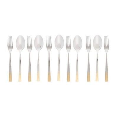 سرویس قاشق و چنگال 12 پارچه ناب استیل مدل فلورانس براق Nab Steel Florence Fork And Spoon