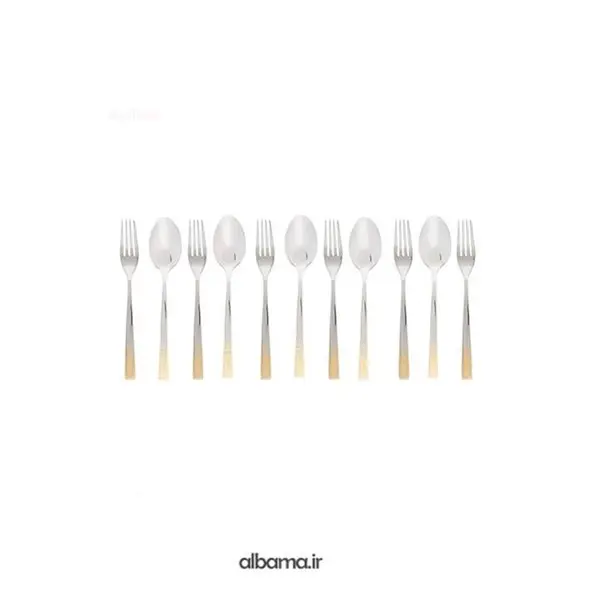 سرویس قاشق و چنگال 12 پارچه ناب استیل مدل فلورانس براق Nab Steel Florence Fork And Spoon