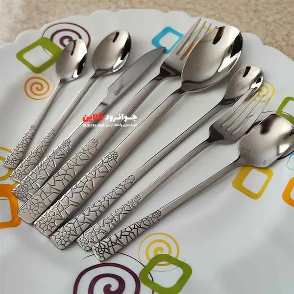 قاشق چنگال یونیک طرح سنگی 144 پارچه 24 نفره اروپایی - 2