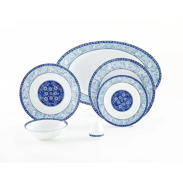 سرویس غذاخوری زرین 28 پارچه 6 نفره سری ایتالیا اف طرح اصفهان درجه یک Zarin Iran Porcelain Inds Italia F Series Isfahan 28 Pieces Grade 1 - 2