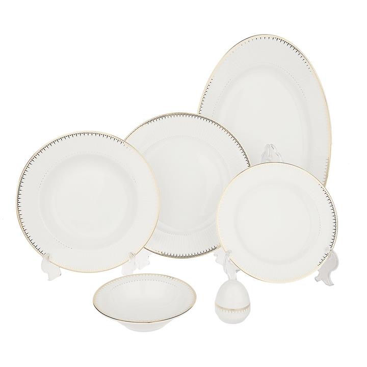 سرویس غذاخوری زرین 28 پارچه 6 نفره سری ایتالیا اف طرح سپیدار درجه عالی Zarin Iran Italia F Sepidar 28 Pieces Porcelain Dinnerware Set Top Grade