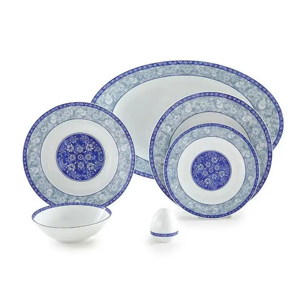 سرویس غذاخوری زرین 28 پارچه 6 نفره سری ایتالیا اف طرح اصفهان درجه یک Zarin Iran Porcelain Inds Italia F Series Isfahan 28 Pieces Grade 1 - 5